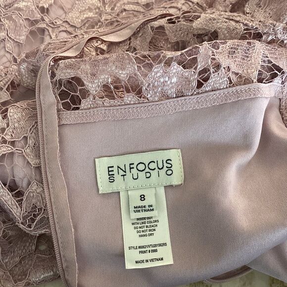 En Focus Pink Lace Sheath Dress - Picture 12 of 13